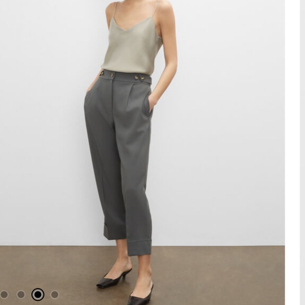 Club Monaco tab detail trousers grey color size 8